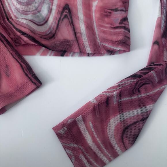 Tilly's Full Tilt Marble Swirl Sheer Top - Size Medium - Picture 2 of 6